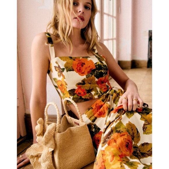 Sezane Tops - NWT Sezane Editions Ava Top in Taormina Print Floral Crop Tank Top 38 / 6